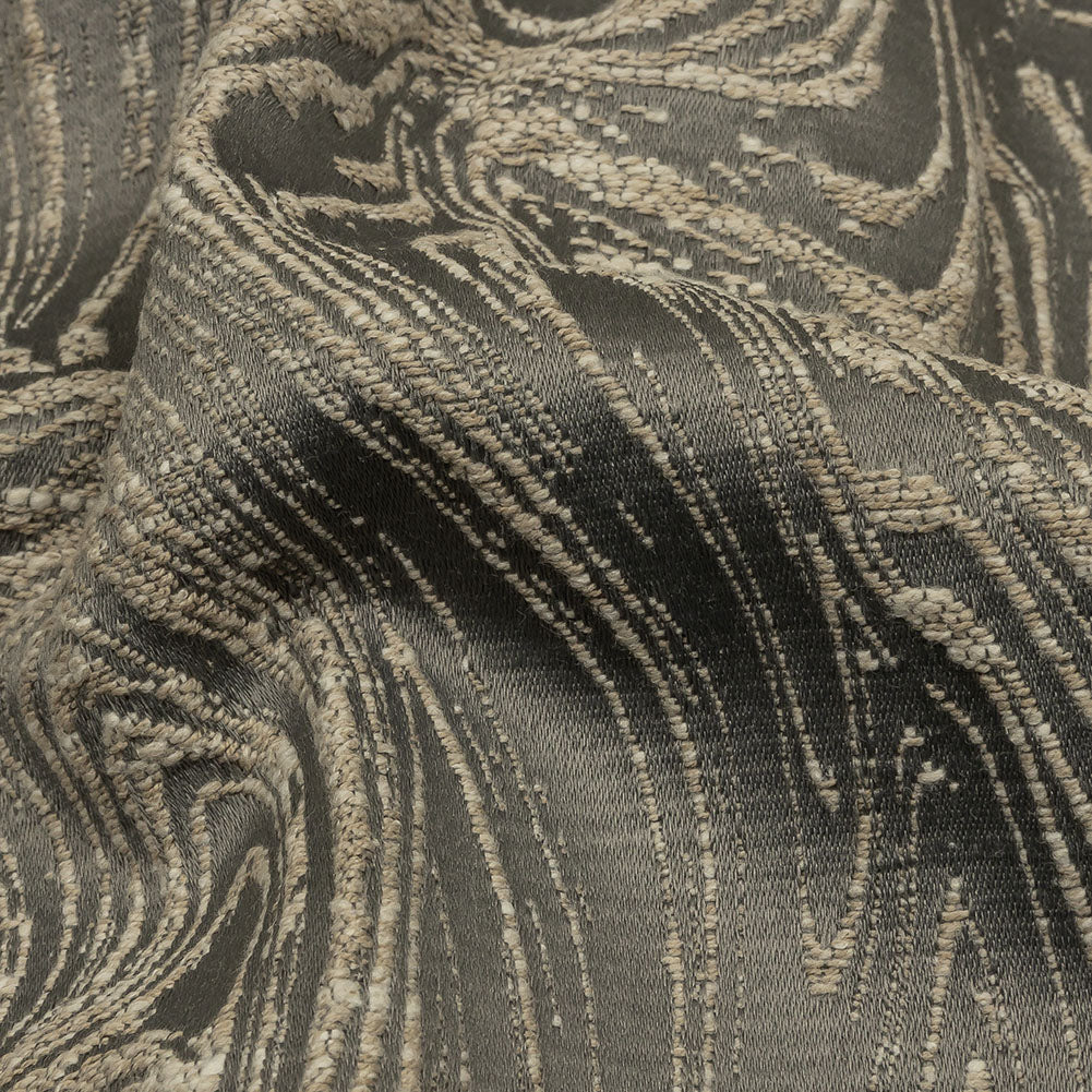 Cotton and Recycled Polyester Drapery Jacquard - Mole Marbled Lines - British Imported - Joann Fabrics