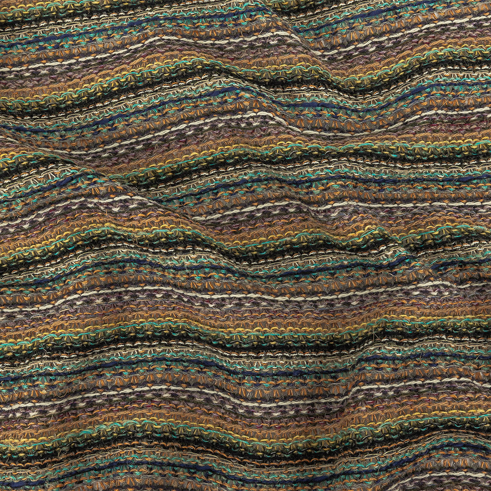 Tangerine, Avocado and Aqua Stripes Cotton Blended Sweater Knit - Joann Fabrics
