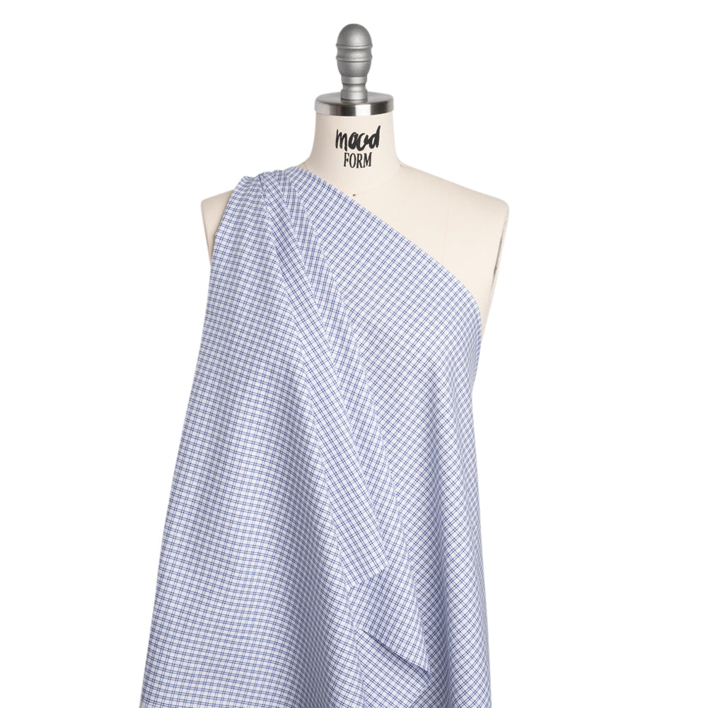 Cotton Oxford Shirting - Bright Blue and White Checks - Deadstock - Joann Fabrics