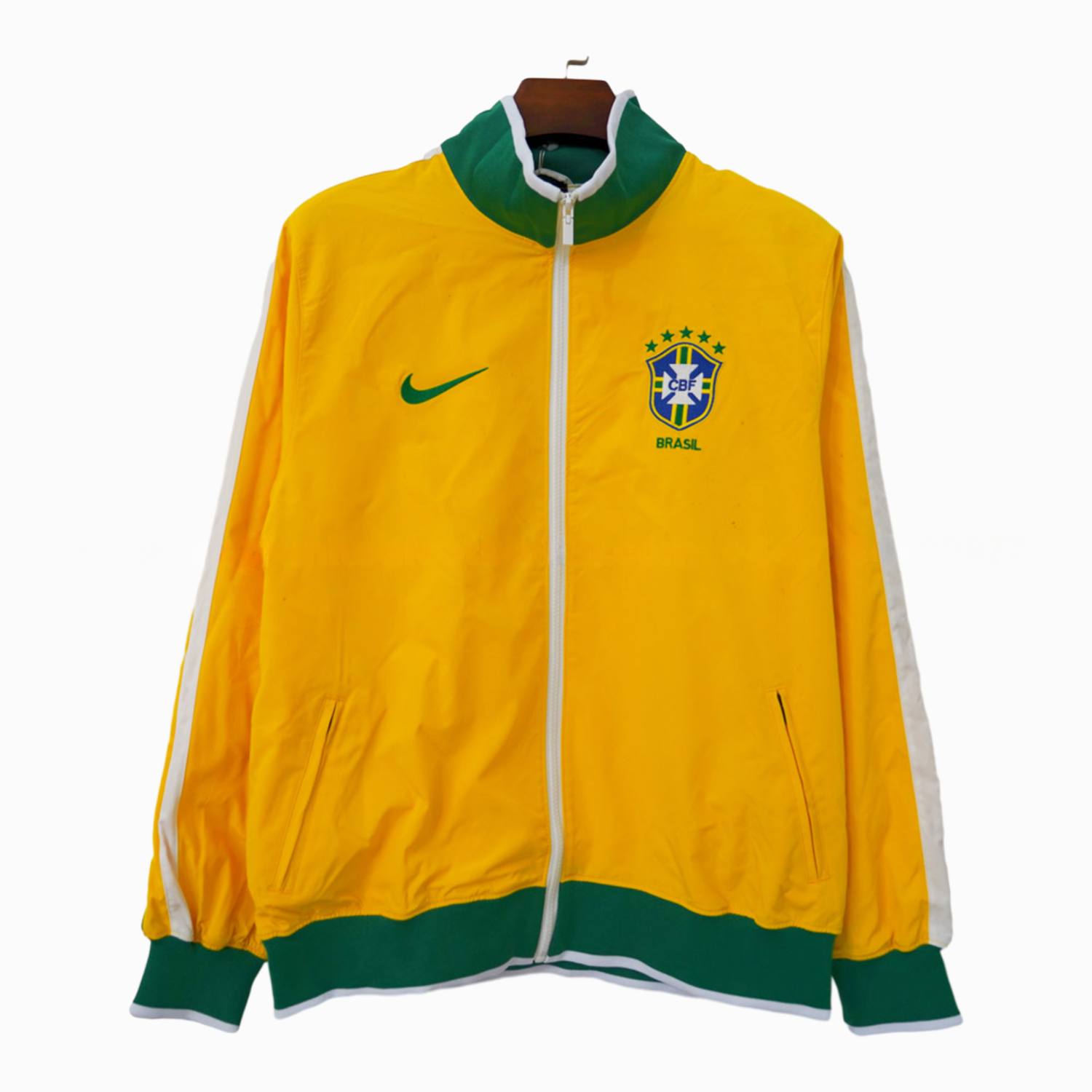 Retro Brazil 2010-11 Home Windbreaker Jacket - Yellow Green - UnitedFutballJersey