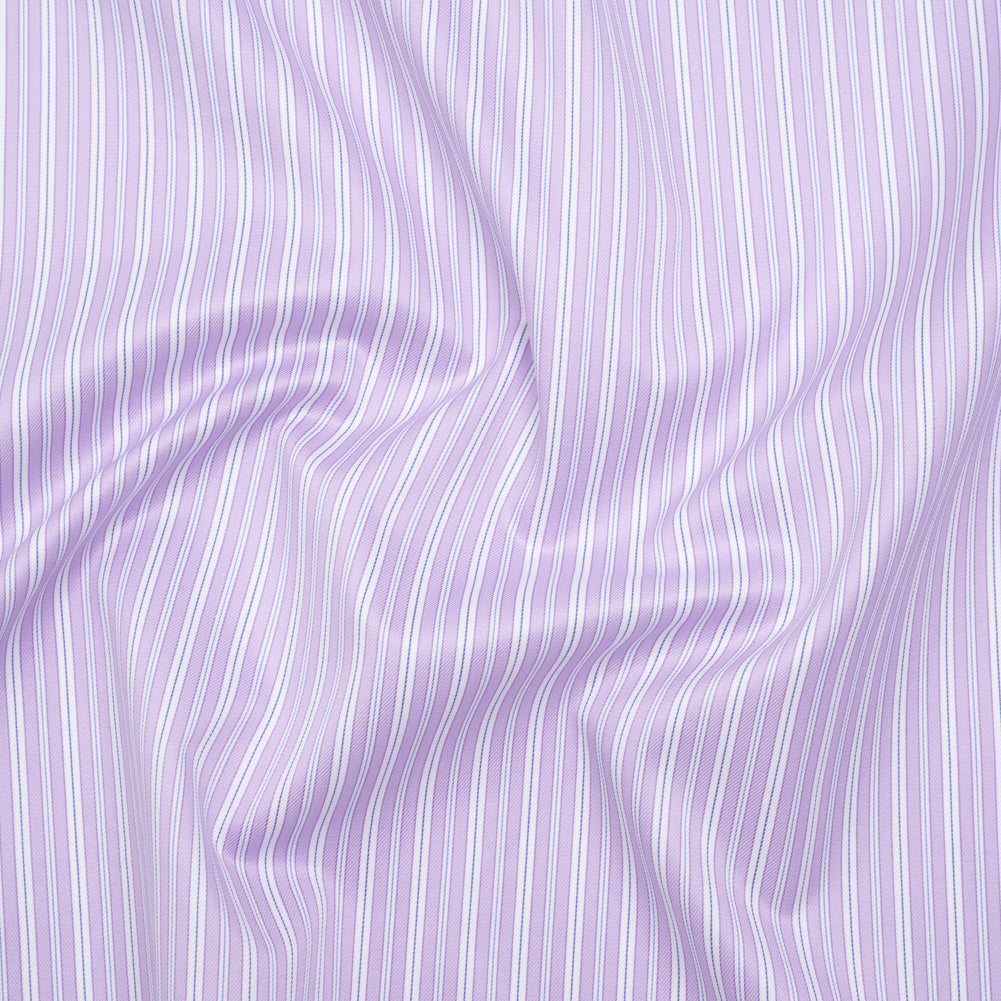 Cotton Twill Shirting - Light Purple, White and Blue Stripes - Deadstock - Joann Fabrics