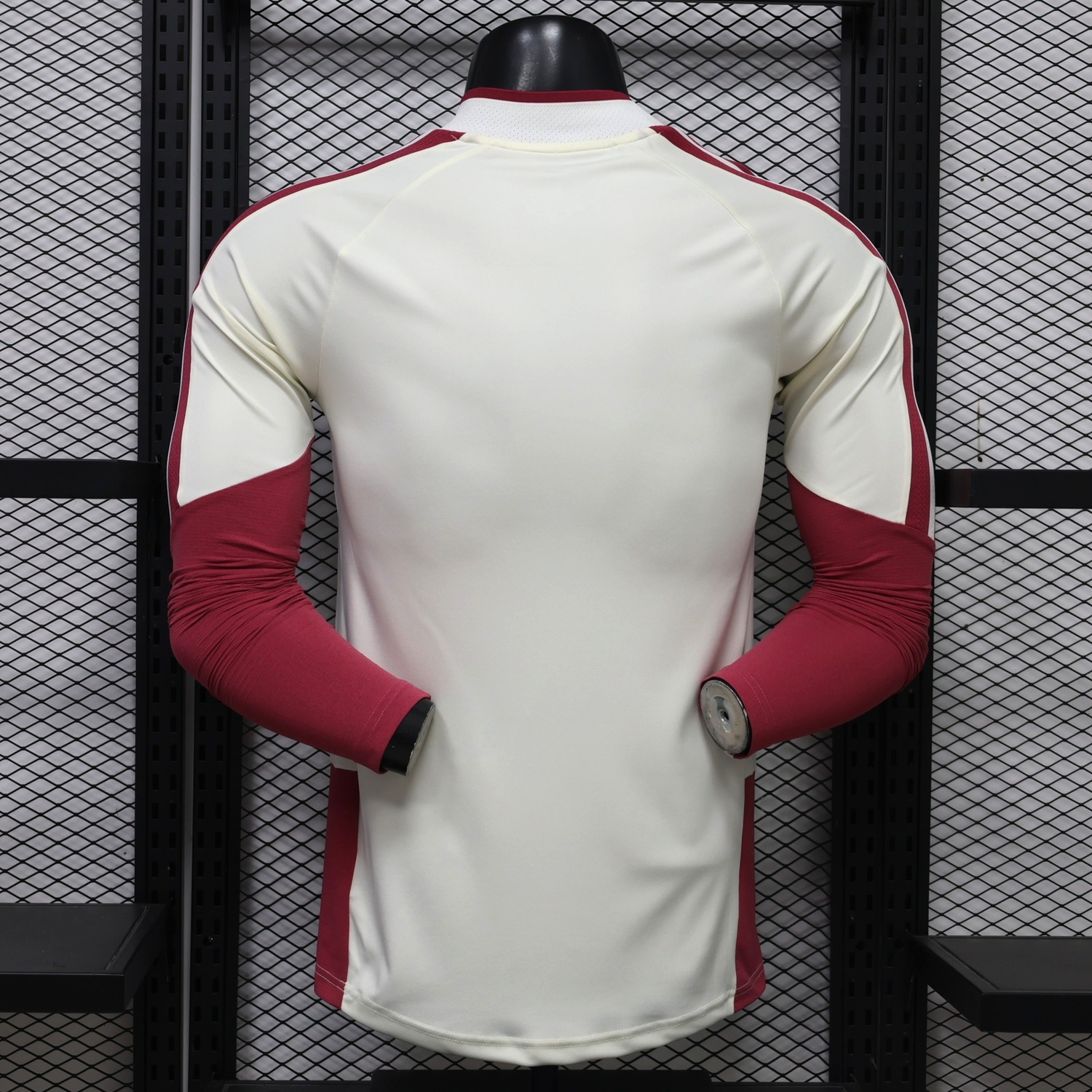 Real Madrid 26-27 Cream Red Long Sleeves Training Jersey - Player Version - UnitedFutballJersey