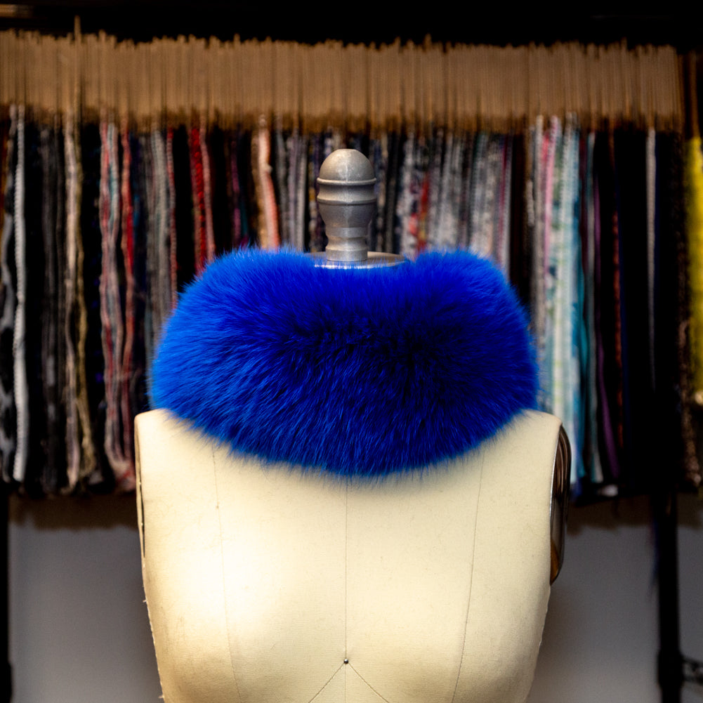Royal Blue Fox Fur Headband or Scarf with VELCRO&reg; Closure - Joann Fabrics
