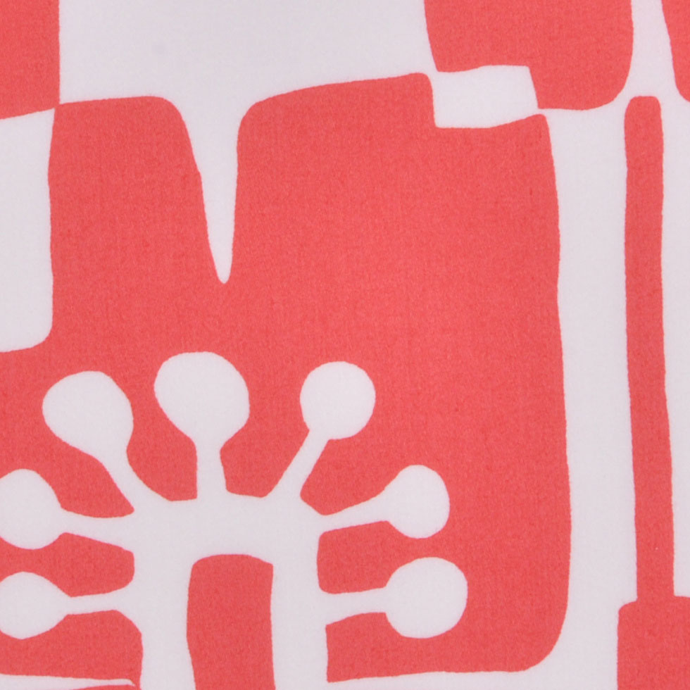 Dark Coral and Ivory Cotton Print - Joann Fabrics
