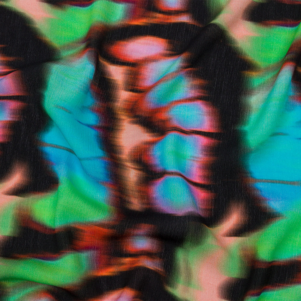 Gauzy Wrinkled Rayon Woven Print - Pink and Green Abstract - Mood Exclusive Butterfly Blur - Joann Fabrics