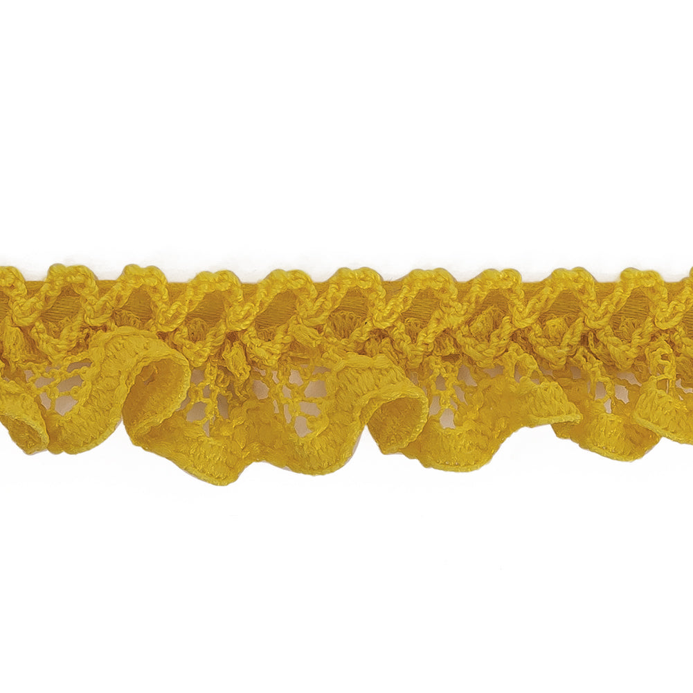 Sunshine Yellow Criss Cross Crochet Trimming - 0.625