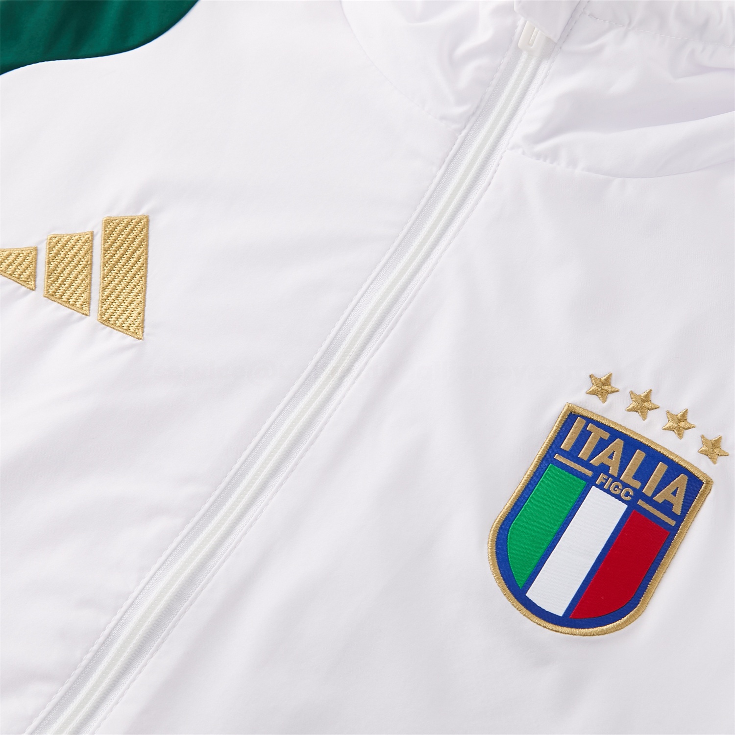 Italy 2026 Hooded Windbreaker Training Set - White Top & Green Pants - UnitedFutballJersey