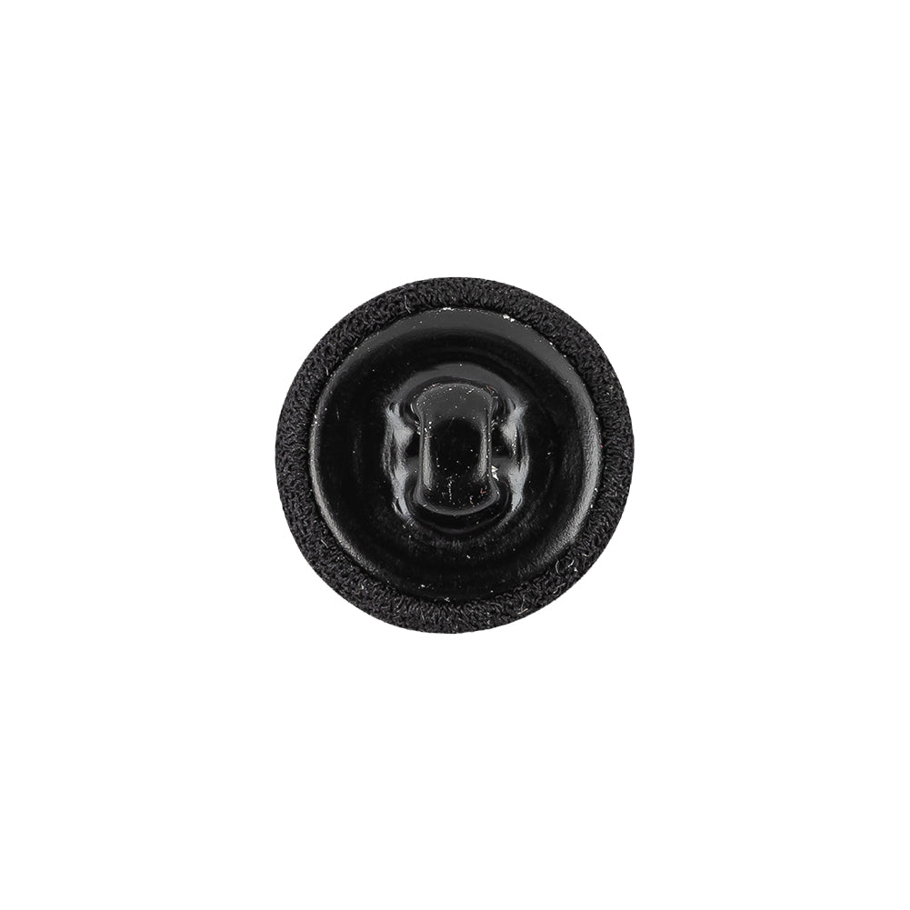 Black Chiffon Fabric Covered Smooth Top Silk and Metal Shank Back Button - 24L/15mm - Joann Fabrics