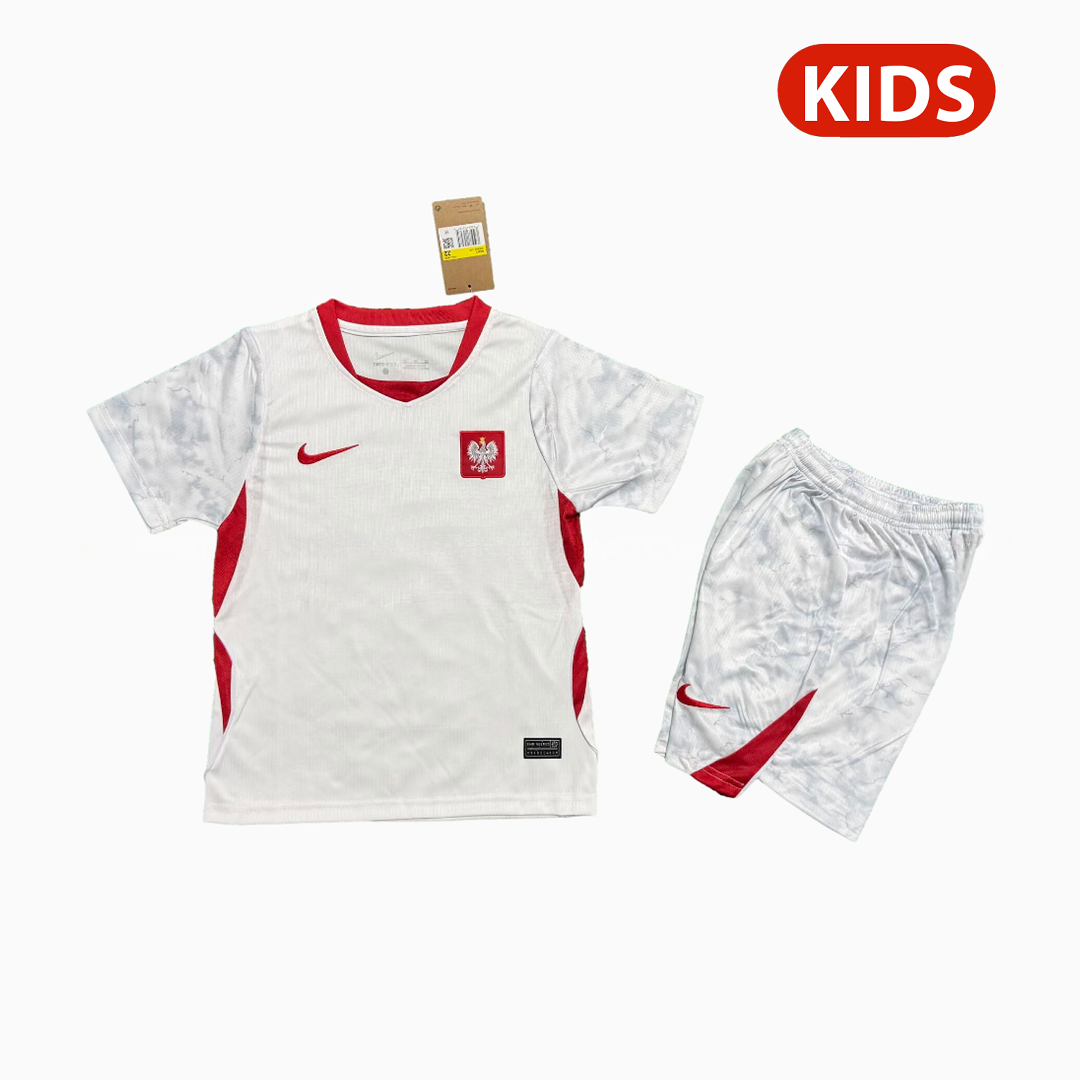 Poland 2026 Home Kids Kit - UnitedFutballJersey