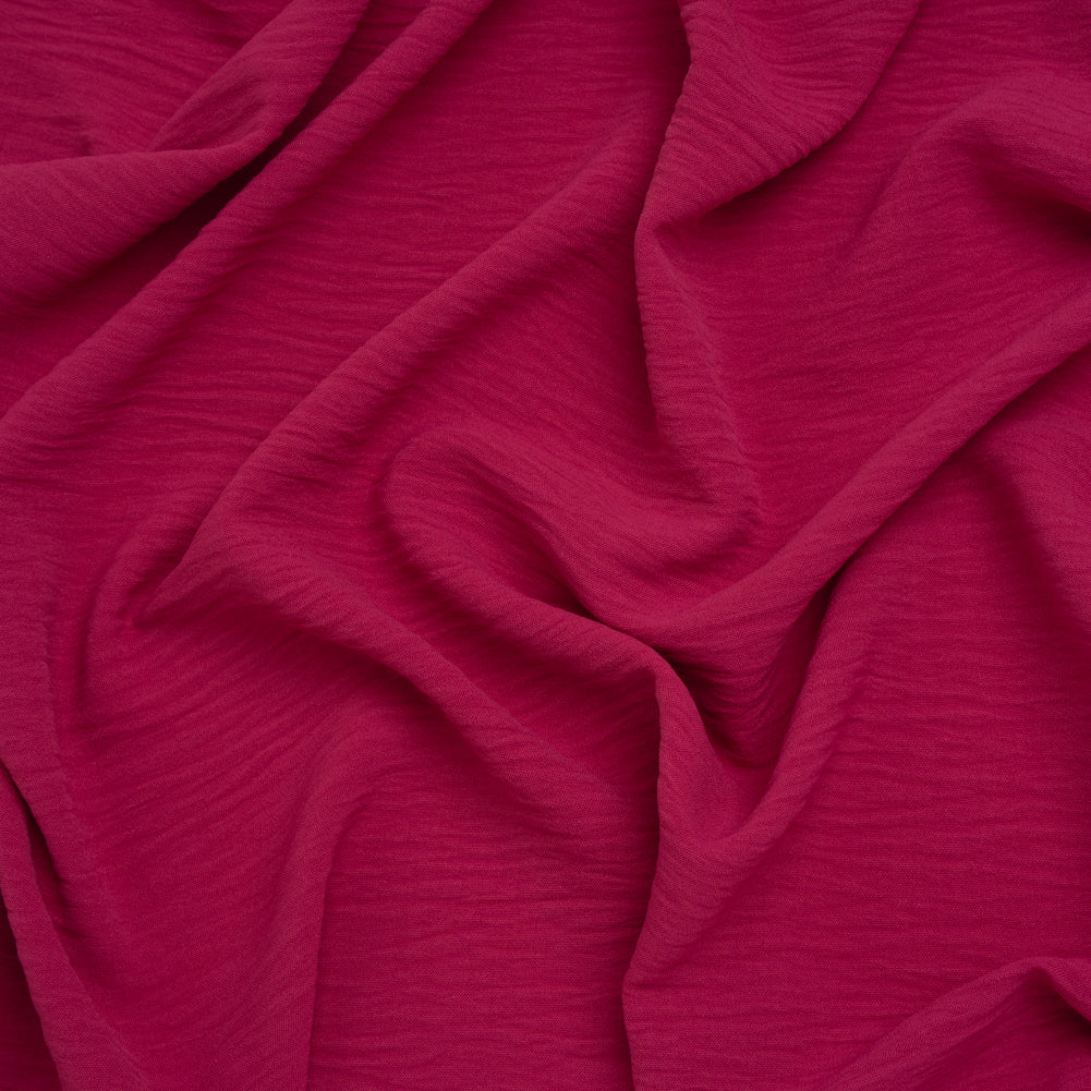 Crinkled Stretch Polyester Woven - Magenta - Designer Deadstock - Joann Fabrics