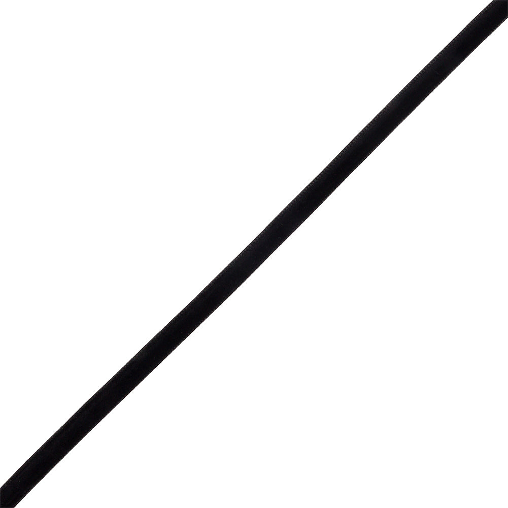 Japanese Black Rayon Velvet Ribbon - 0.25