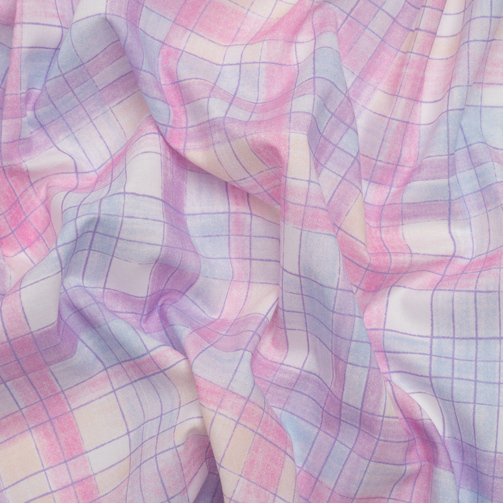 Cotton Voile Print - Purple and Pink Plaid - Mood Exclusive Chalkboard Curious - Joann Fabrics