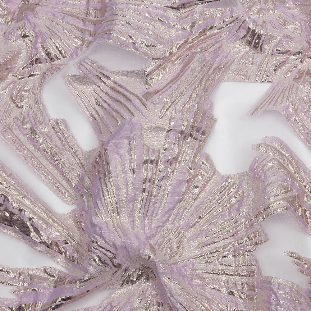 Metallic Rose Gold and Lilac Firework Flowers Luxury Burnout Brocade - Joann Fabrics