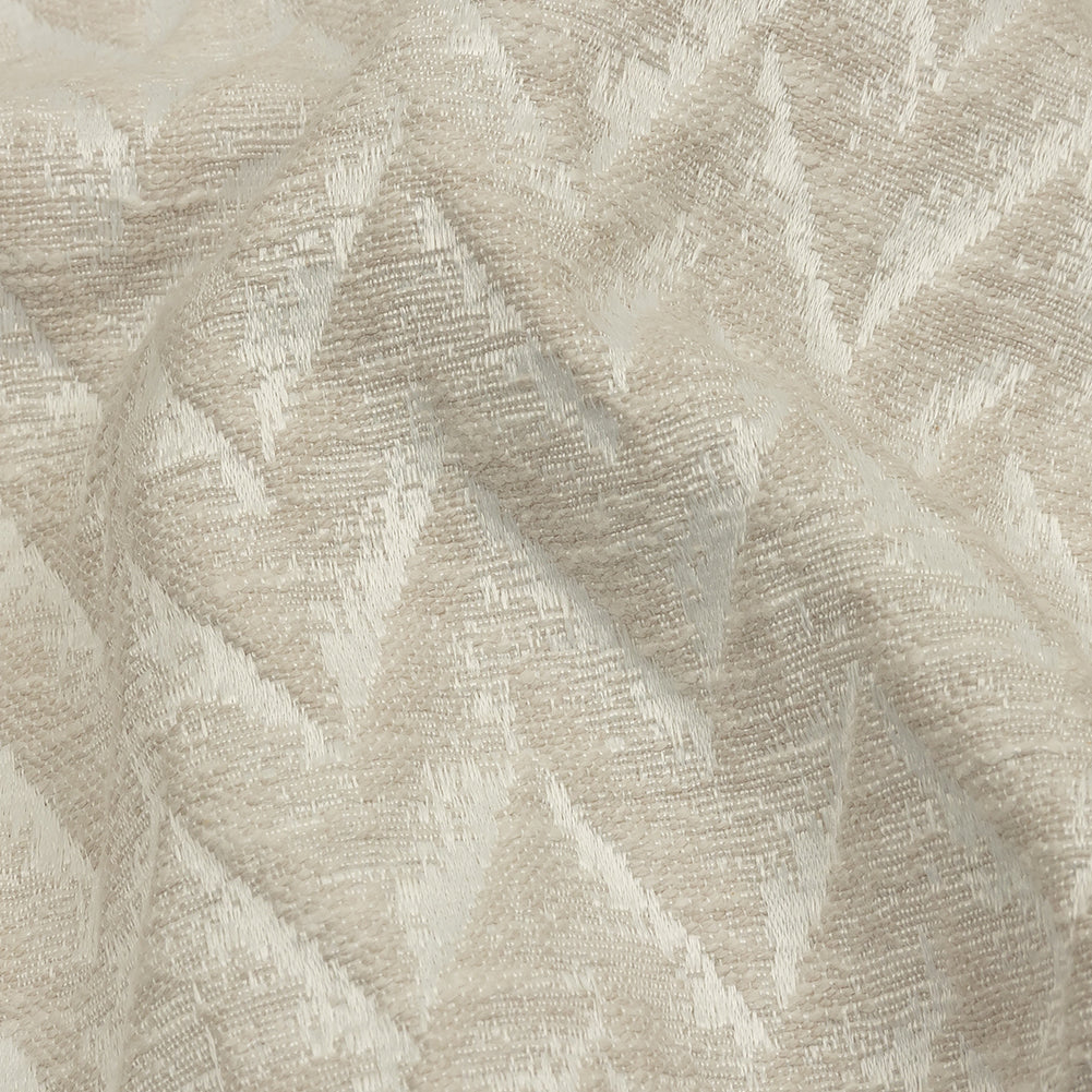 Cotton and Recycled Polyester Drapery Jacquard - Ivory Distressed Zig Zags - British Imported - Joann Fabrics
