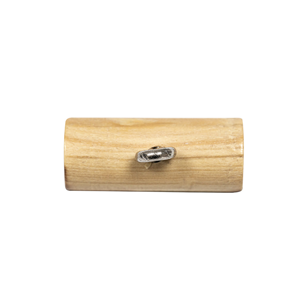 Brown and Natural Rod-Style Wood Toggle with Silver Metal Shank Back - 33L/21mm - Joann Fabrics