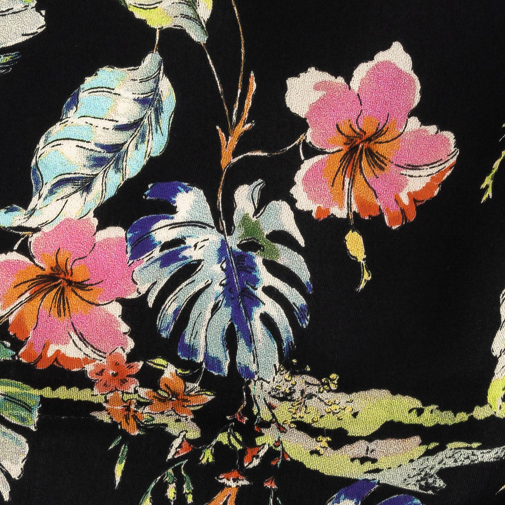 Mood Exclusive Black Hibiscus Haven Cotton Voile - Joann Fabrics