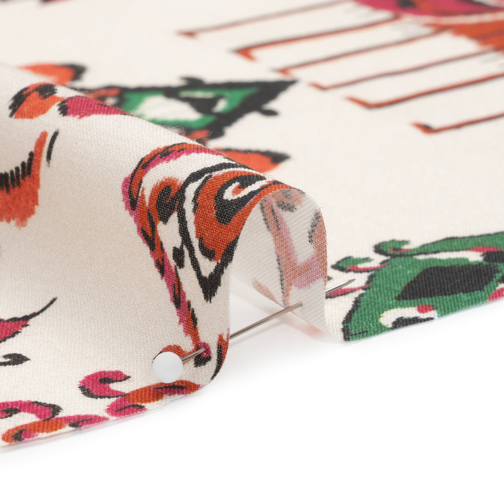 Tencel Woven Print - Red, Green and White Intricate Abstracts - Mood Exclusive Table Settings - Joann Fabrics