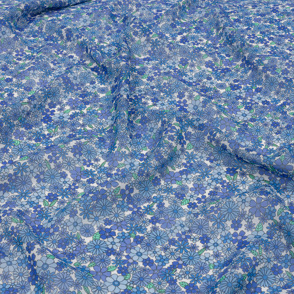 Viscose Georgette - Blue Floral - Strawberry Fields Print - Mood Exclusive Secret Garden Collection - Joann Fabrics