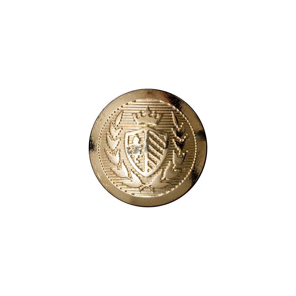 Italian Gold Crest Metal Shank Button - 24L/15mm - Joann Fabrics