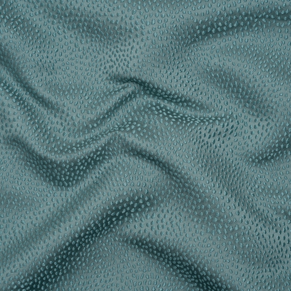 Recycled Polyester Jacquard - Teal Little All-Over Spots - British Imported - Joann Fabrics