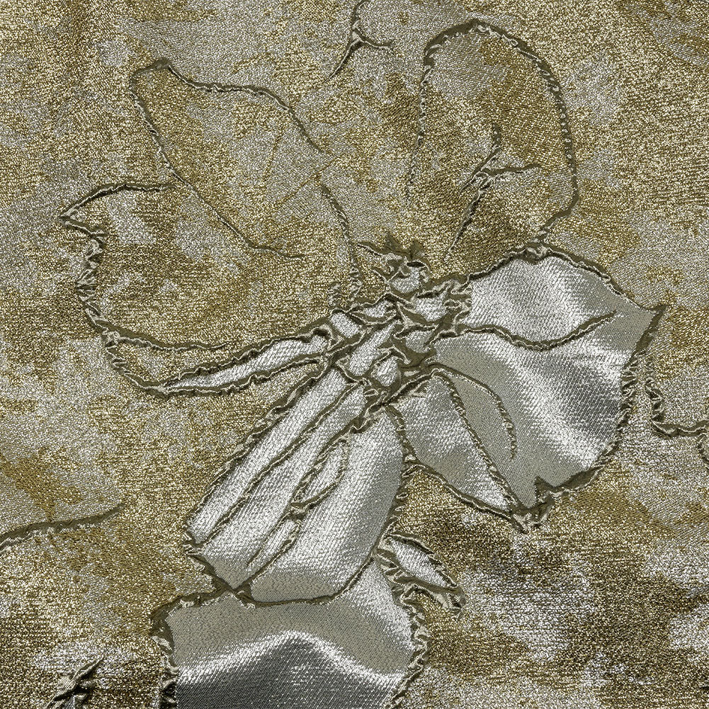 Metallic Silver and Gold Mottled Floral Luxury Brocade - Joann Fabrics