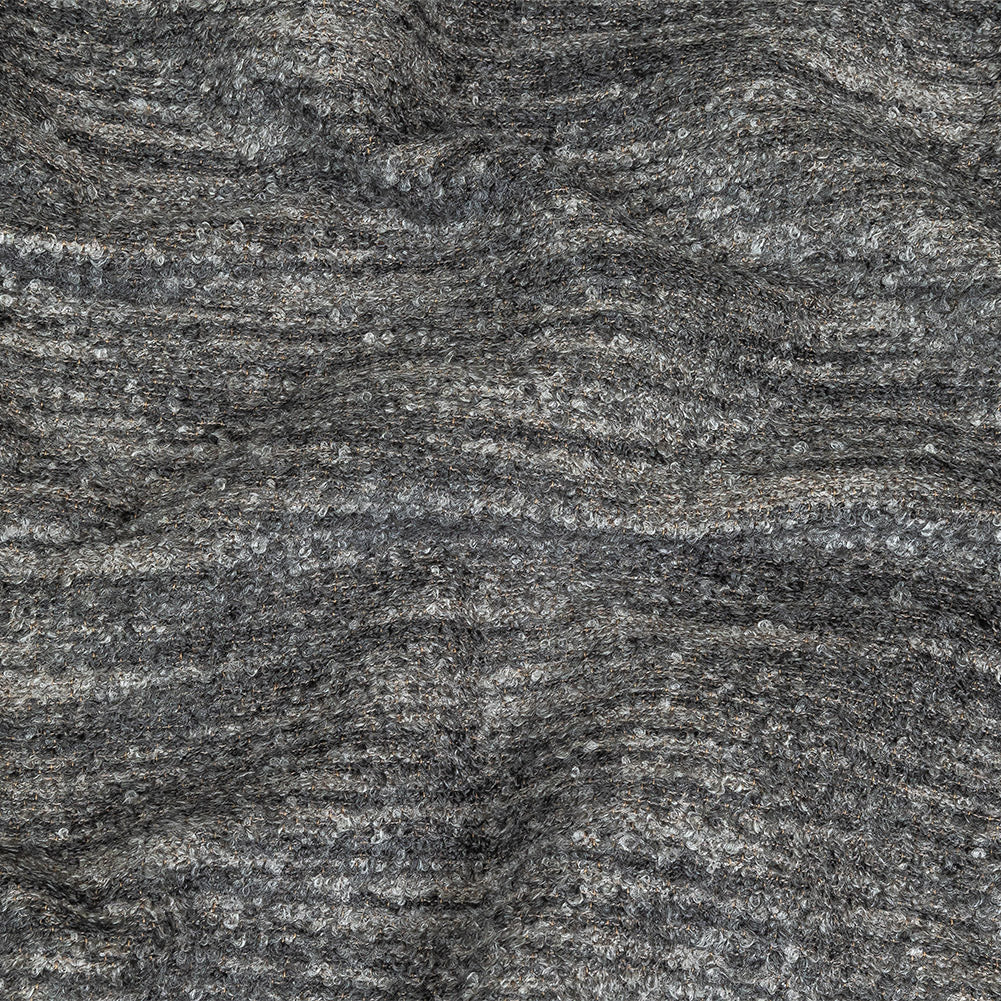 Graphite Striated Acrylic and Cotton Boucle with Tan Woven Backing - Joann Fabrics