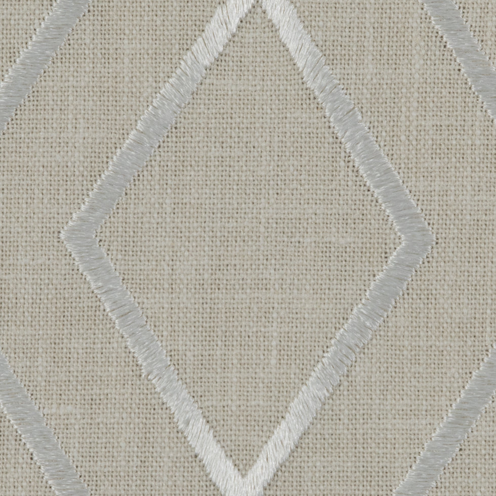 Parchment/Silver/Beige Geometric Embroidered Cotton Woven - Joann Fabrics