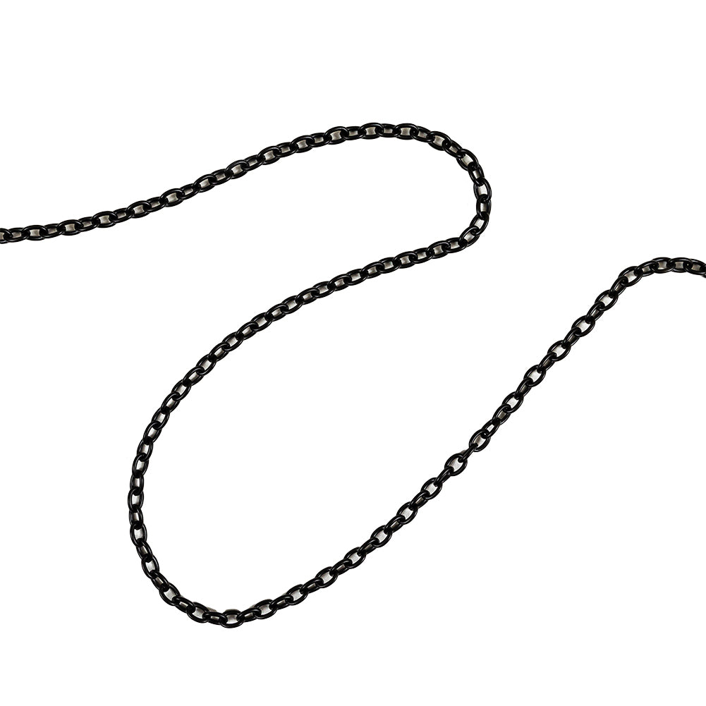 Matte Black Chain Purse Strap with Lobster Claw Clasp and O Ring - 53.5