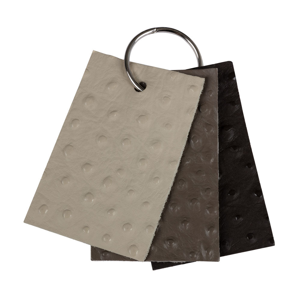Shirley Italian Pewter Ostrich Embossed Semi-Aniline Top Grain Cow Leather Hide - Joann Fabrics