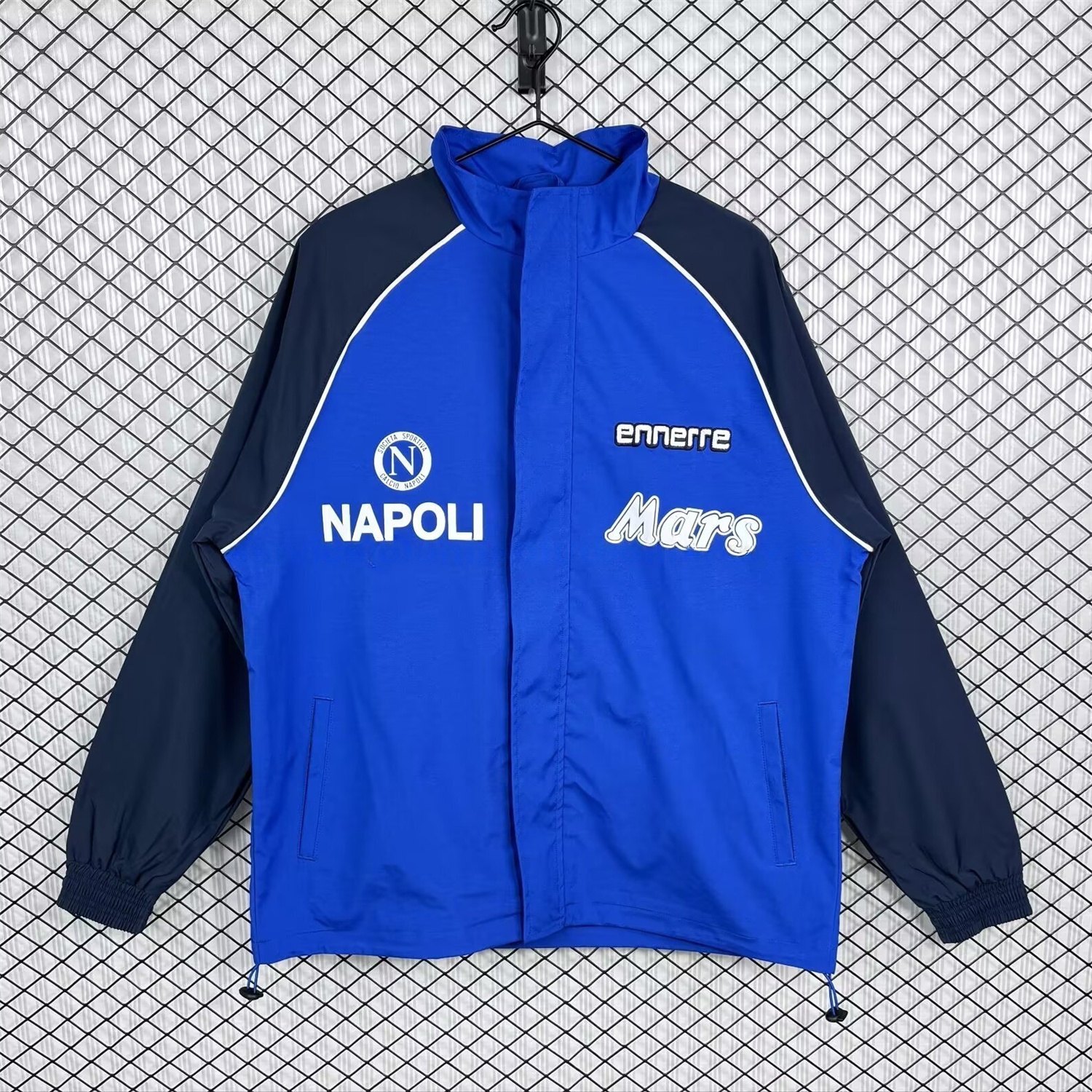 Retro Napoli 1989-90 Blue And Black Windbreaker - UnitedFutballJersey