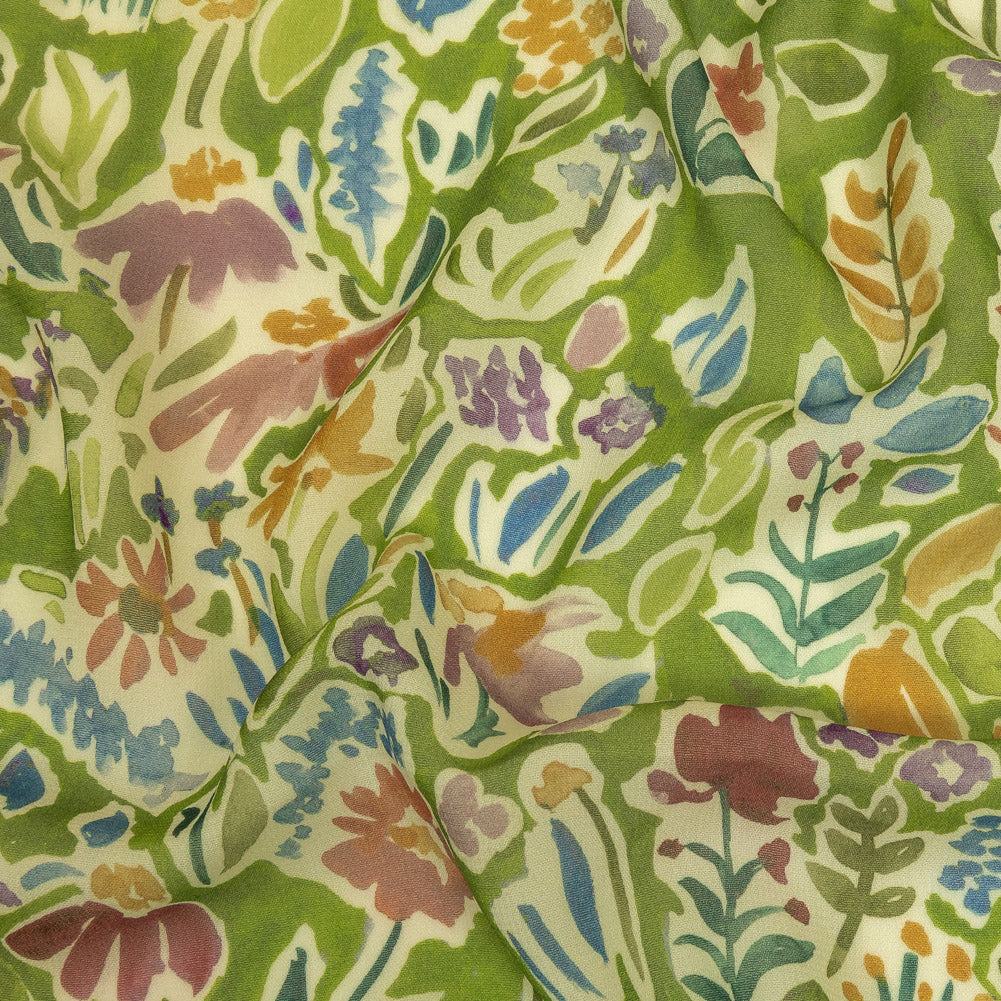 Mood Exclusive Green Collection of Cuttings Viscose Georgette - Joann Fabrics