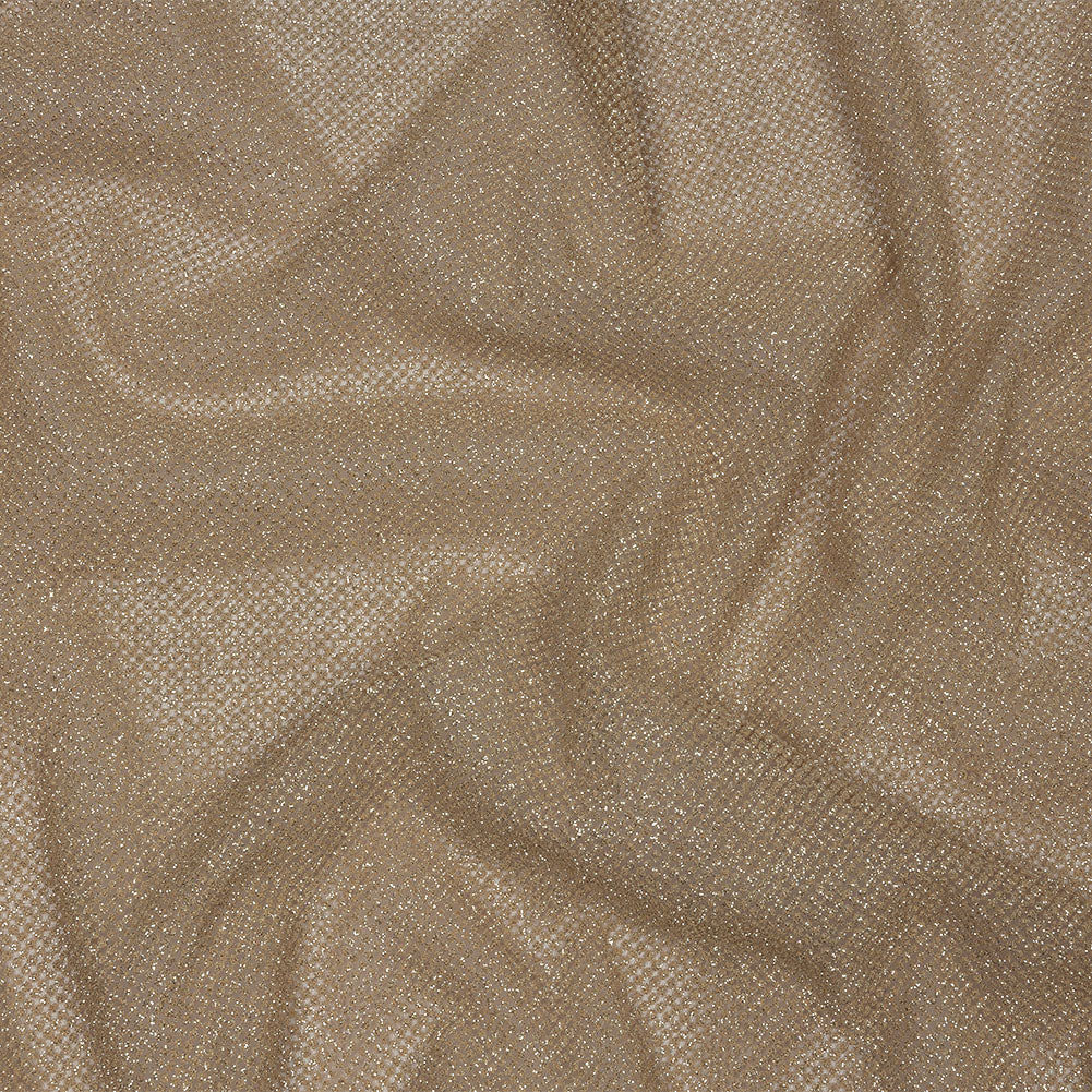 3D Puffy Glitter Tulle - Tan and Silver Packed Polka Dots - Joann Fabrics