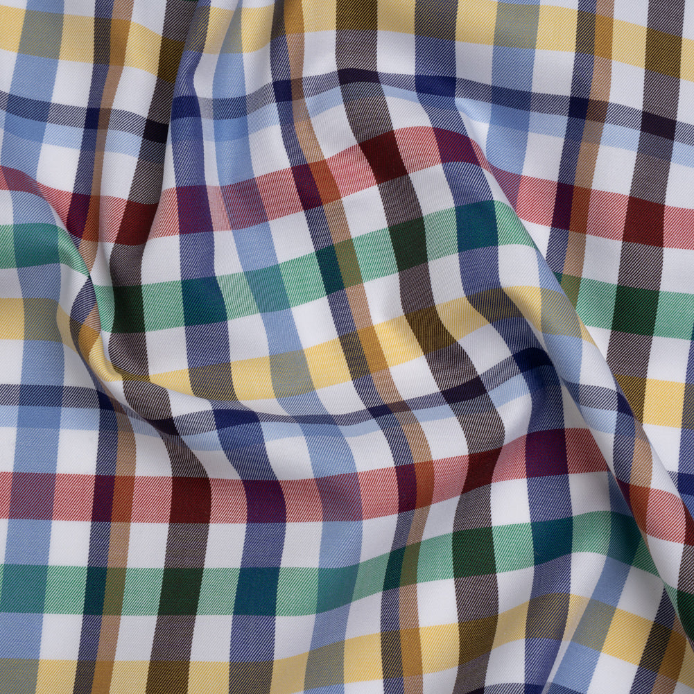 Cotton Twill Shirting - Blue, Red and Green Plaid - Deadstock - Joann Fabrics