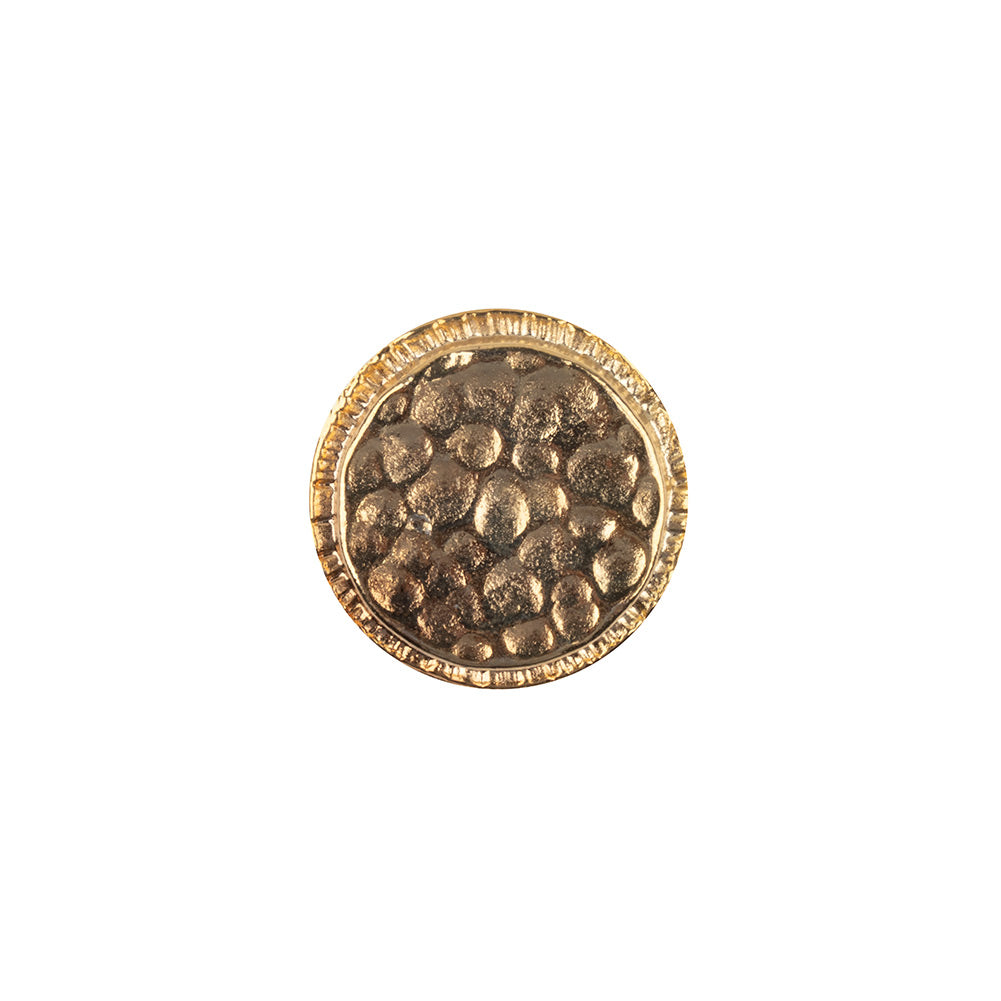 Shiny Gold Abstract Textured Shank Back Metal Button with Radial Rim - 24L/15mm - Joann Fabrics