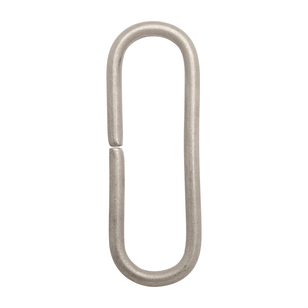 Matte Silver Metal Long Oval Ring - 0.75