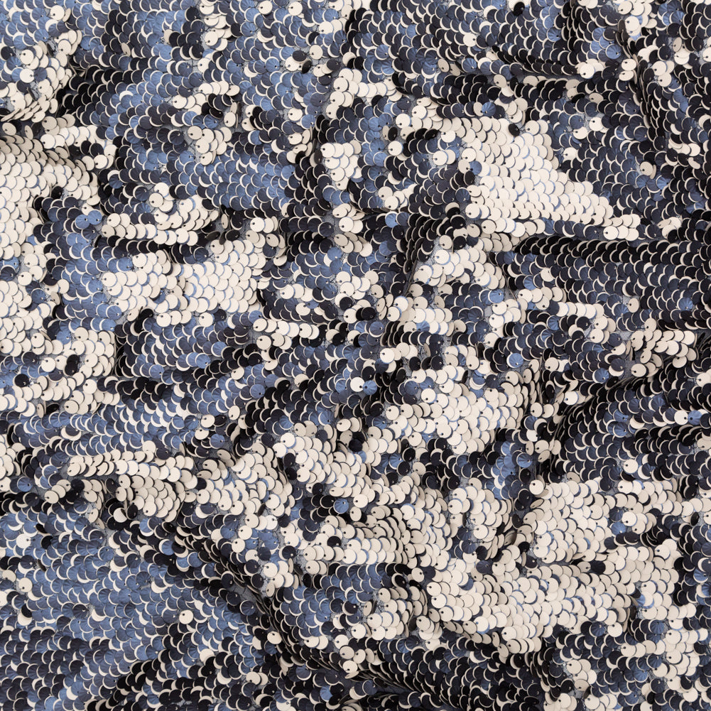 Duo-Tone Paillette Sequin Fabric - Navy Blue and White - Joann Fabrics