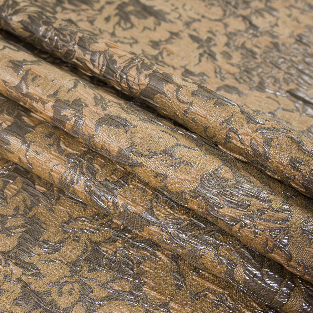 Metallic Gunmetal and Tan Abstract Floral Brocade/Jacquard - Joann Fabrics