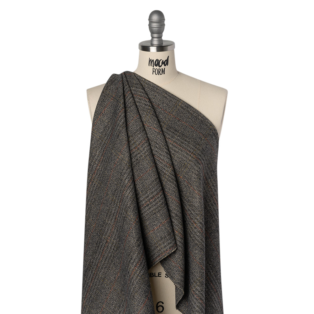 Wool Blend Twill Tweed - Black, Gray and Red Subtle Stripes - Joann Fabrics