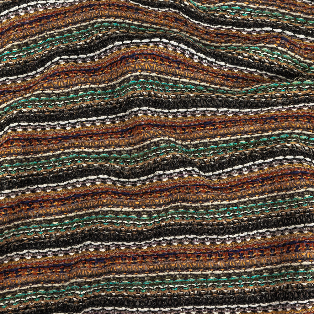 Italian Pumpkin, Olive and Turquoise Chunky Wool Sweater Knit - Joann Fabrics