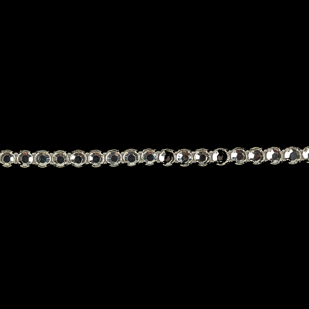 Vintage Swarovski One Row Crystal and Silver Rhinestone Trimming - 0.1875