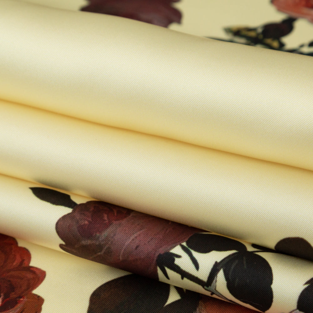 Tender Yellow and Black Forest Digitally Printed Flowers on a Premium Mikado/Twill - Joann Fabrics
