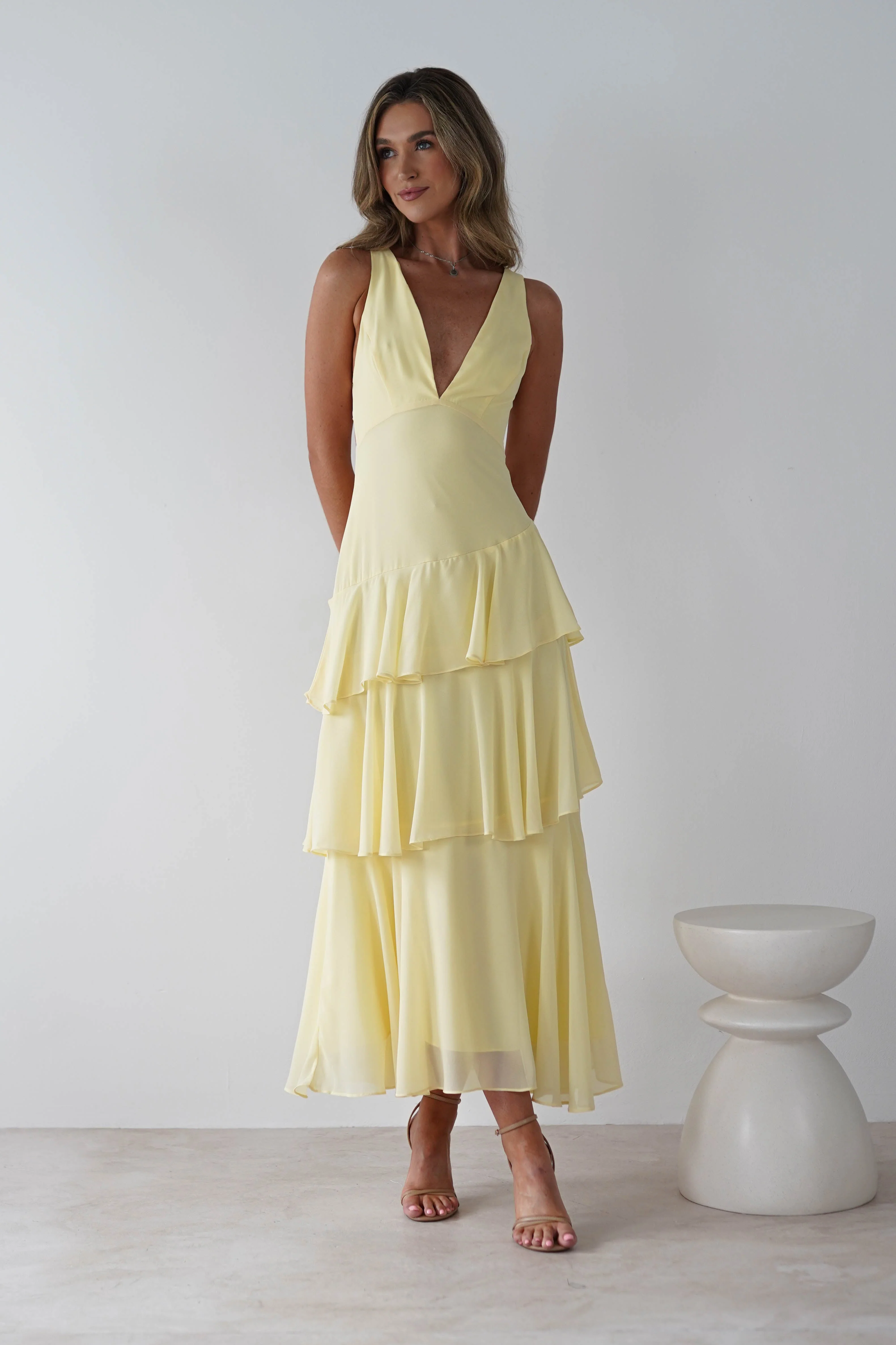 Andalusia Ruffle Maxi Dress | Yellow