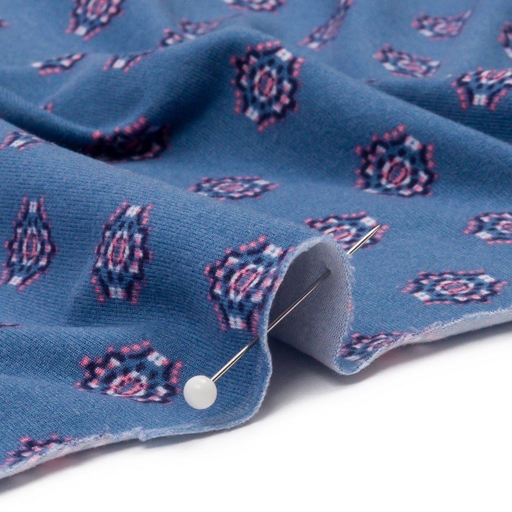 Blue and Pink LIttle Medallions Stretch Polyester ITY Knit - Joann Fabrics