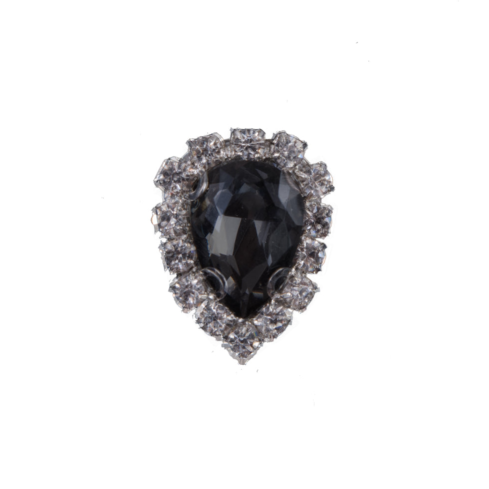 Italian Charcoal Teardrop Rhinestone Button - 32L/20mm - Joann Fabrics