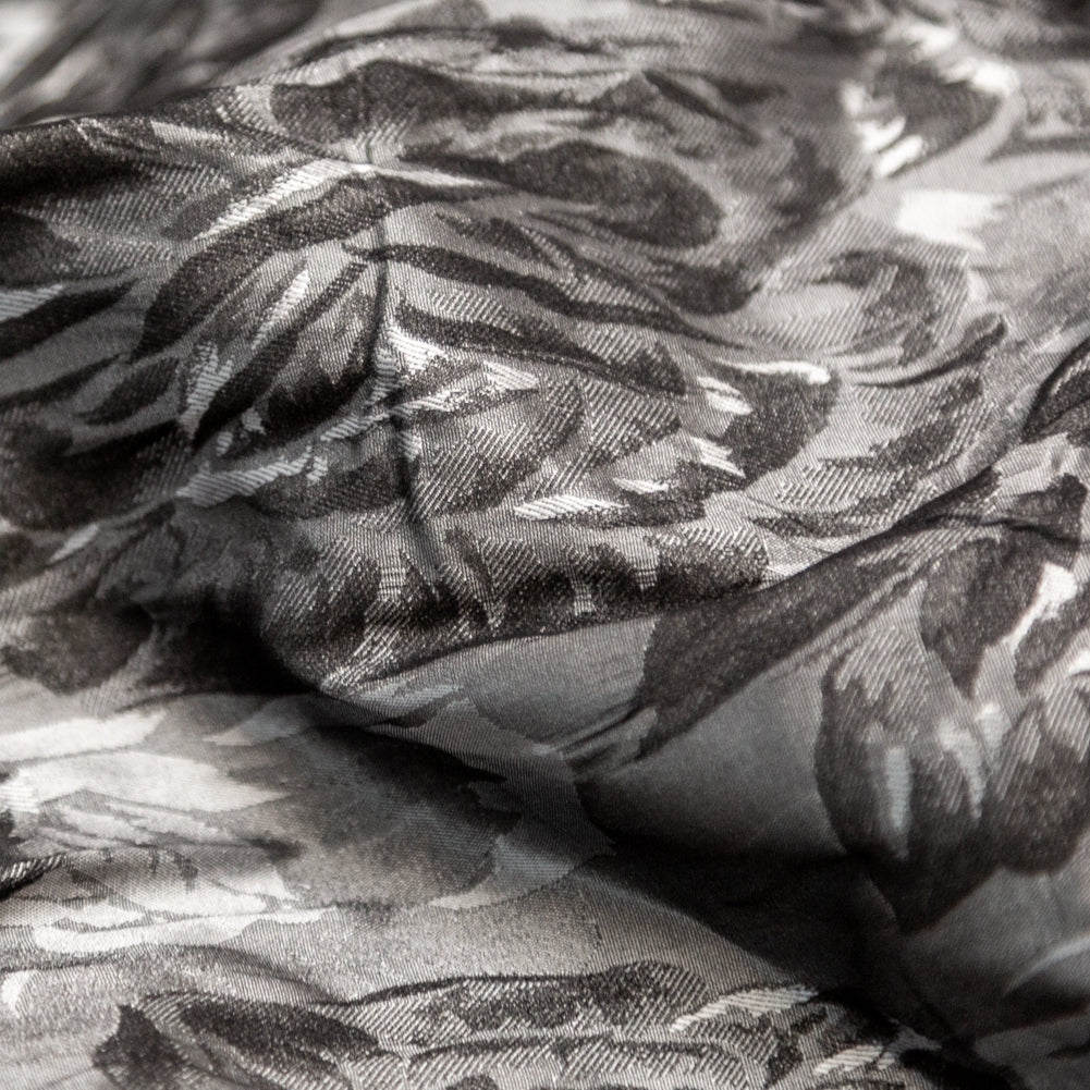 Gray and Silver Floral Wrinkled Jacquard - Joann Fabrics