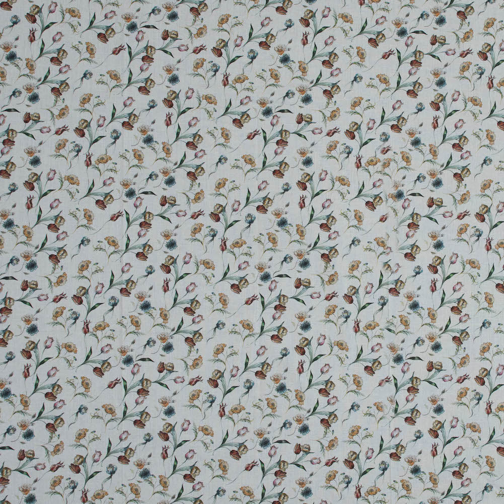 Cotton Voile - White Floral - Peonies at Daybreak Print - Mood Exclusive Botanical Collection - Joann Fabrics