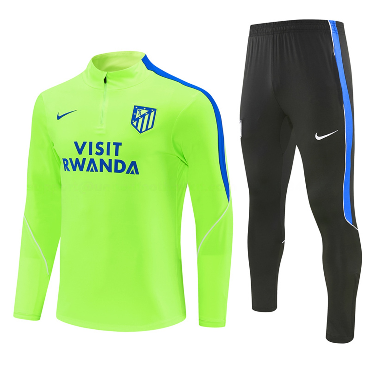 Atletico Madrid 26-27 Long Sleeves Training Set - Neon Green Top & Black Pants - UnitedFutballJersey