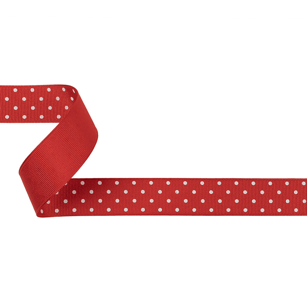 High Risk Red and White Polka Dots Grosgrain Ribbon - 1