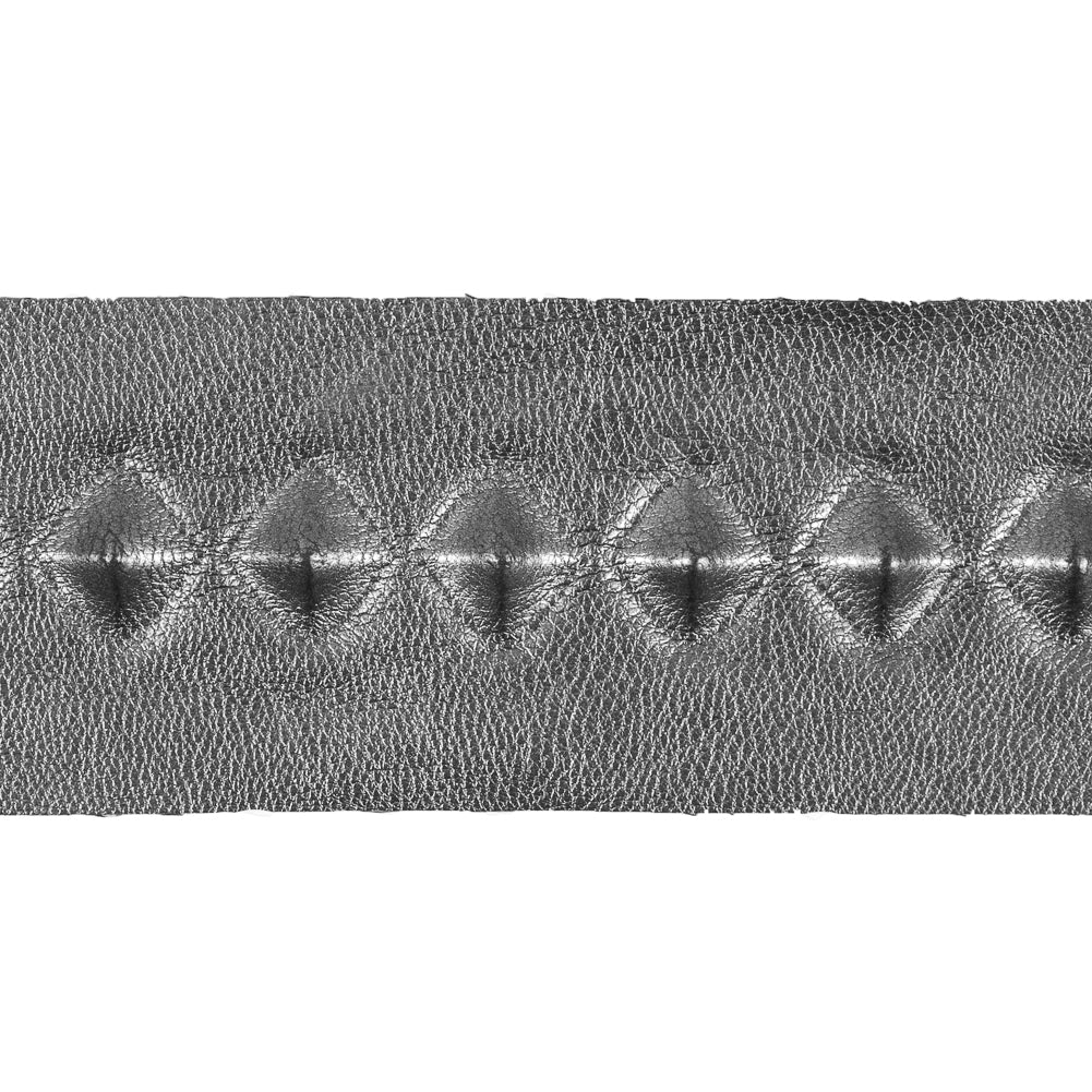 Italian Silver Stud Embossed Faux Leather - 1.75