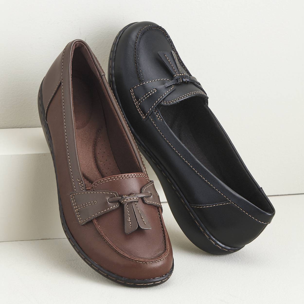 Casual Leather Slip-Ons by Clarks®, Modern Loafer with Tassel Trim - Northstyle Catalog
